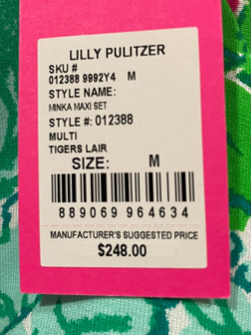 NWT Lilly Pulitzer Minka Maxi Set Size M Tigers Lair Pattern - Picture 2 of 8